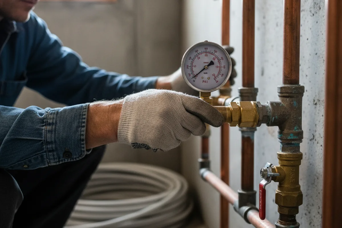 Pressure testing a repaired line during Water Line Repair in Gotebo